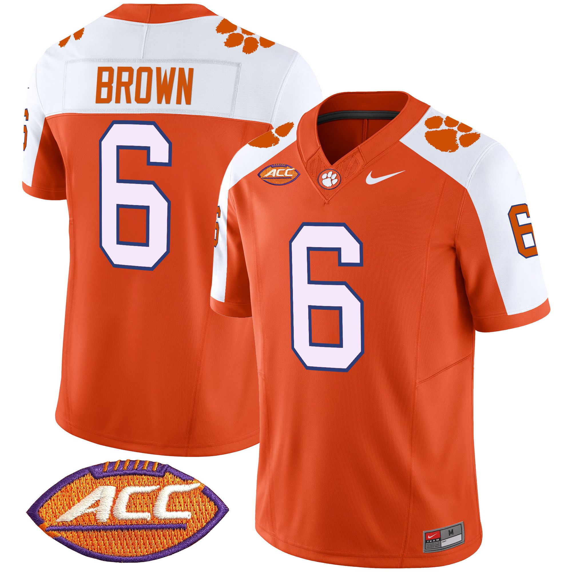 Men Clemson Tigers #6 Brown Orange 2024 Nike Vapor Limited NCAA Jersey->indianapolis colts->NFL Jersey